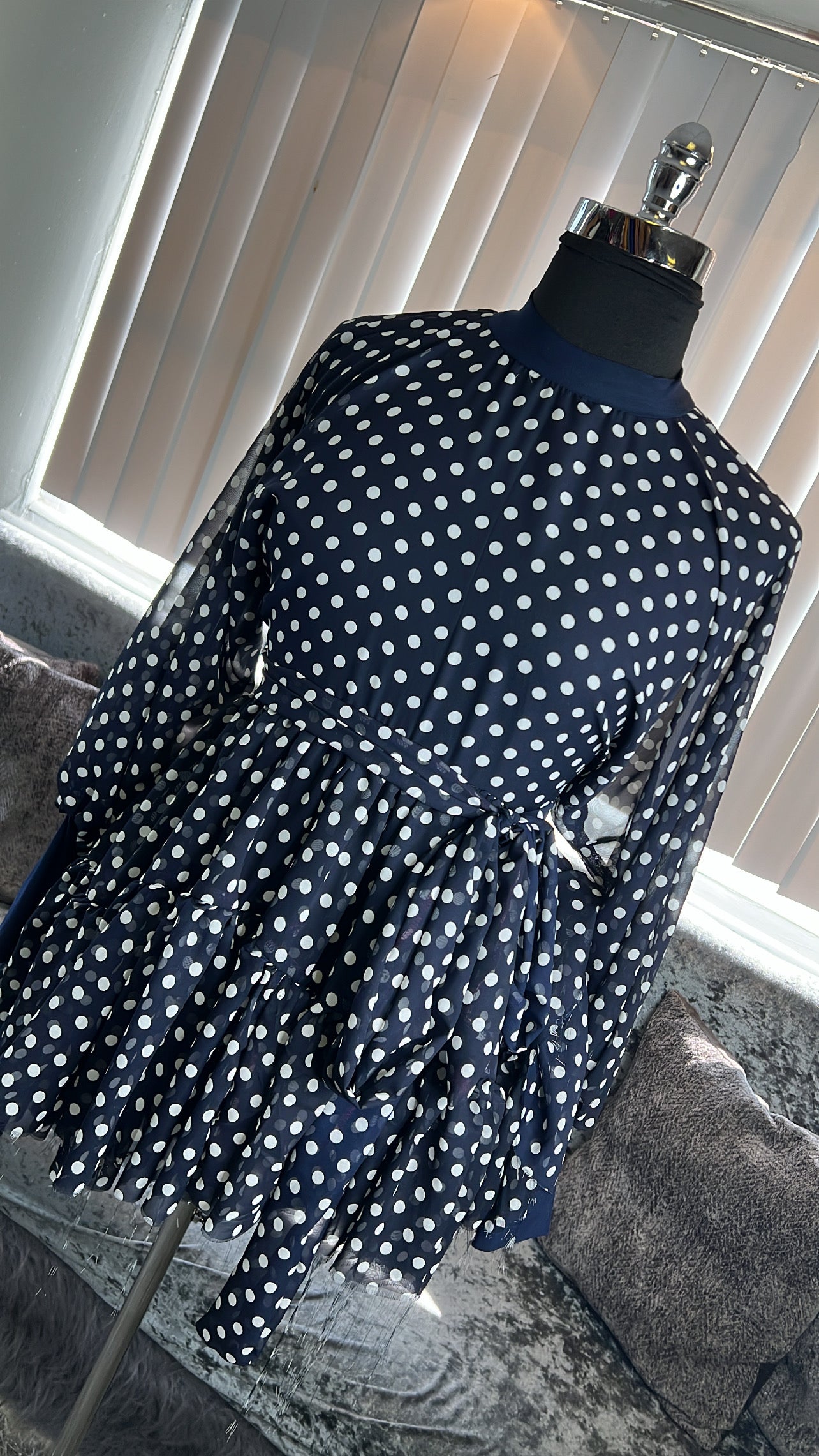 Navy PolkaDot Summer Flutter