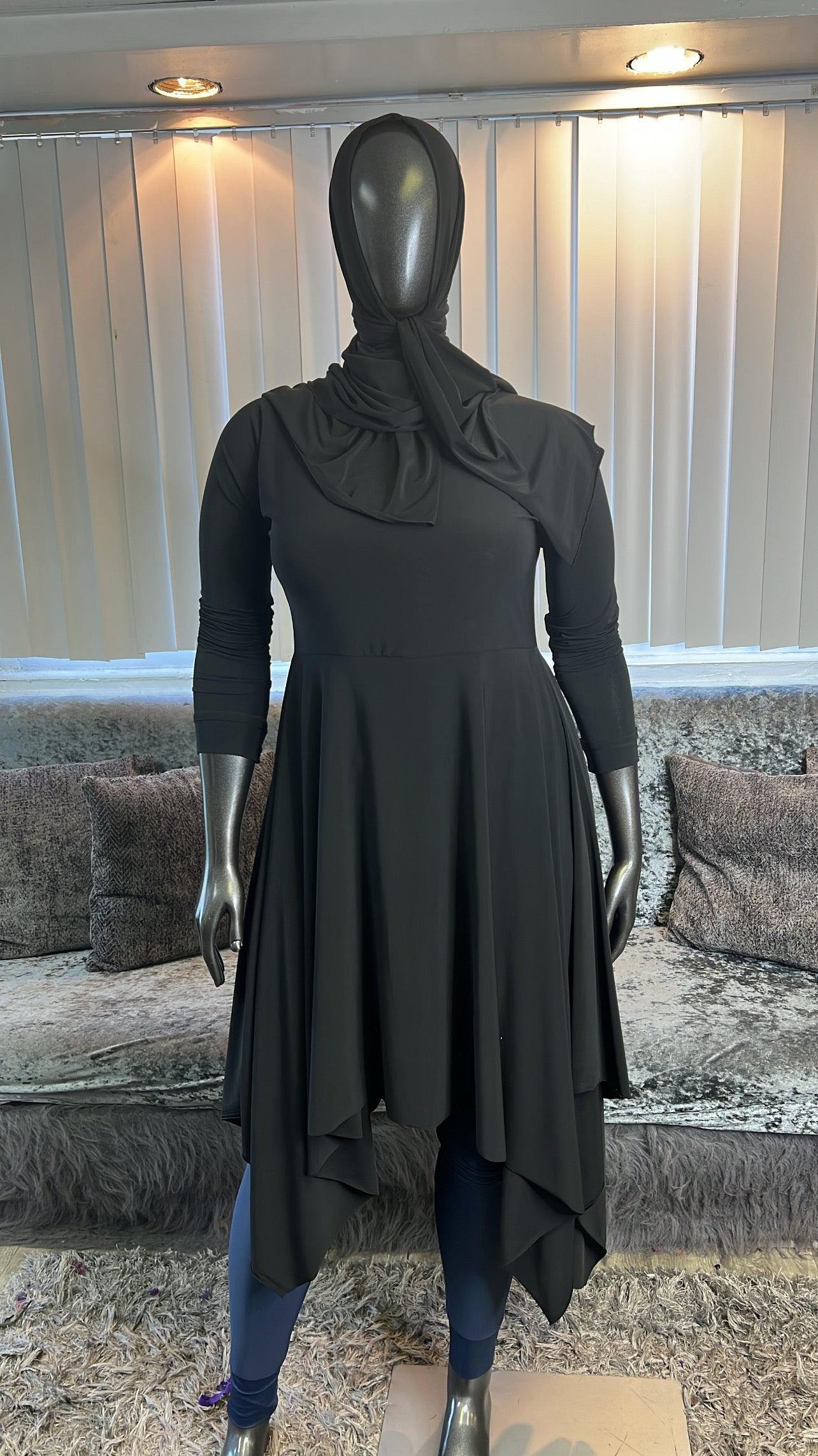 Blk HyghLo Tunic Set
