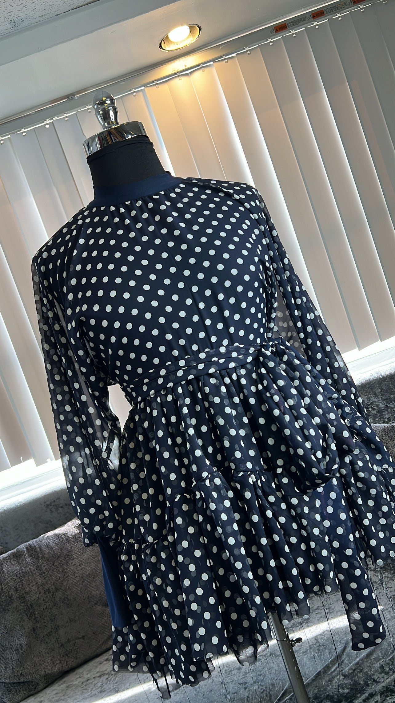 Navy PolkaDot Summer Flutter