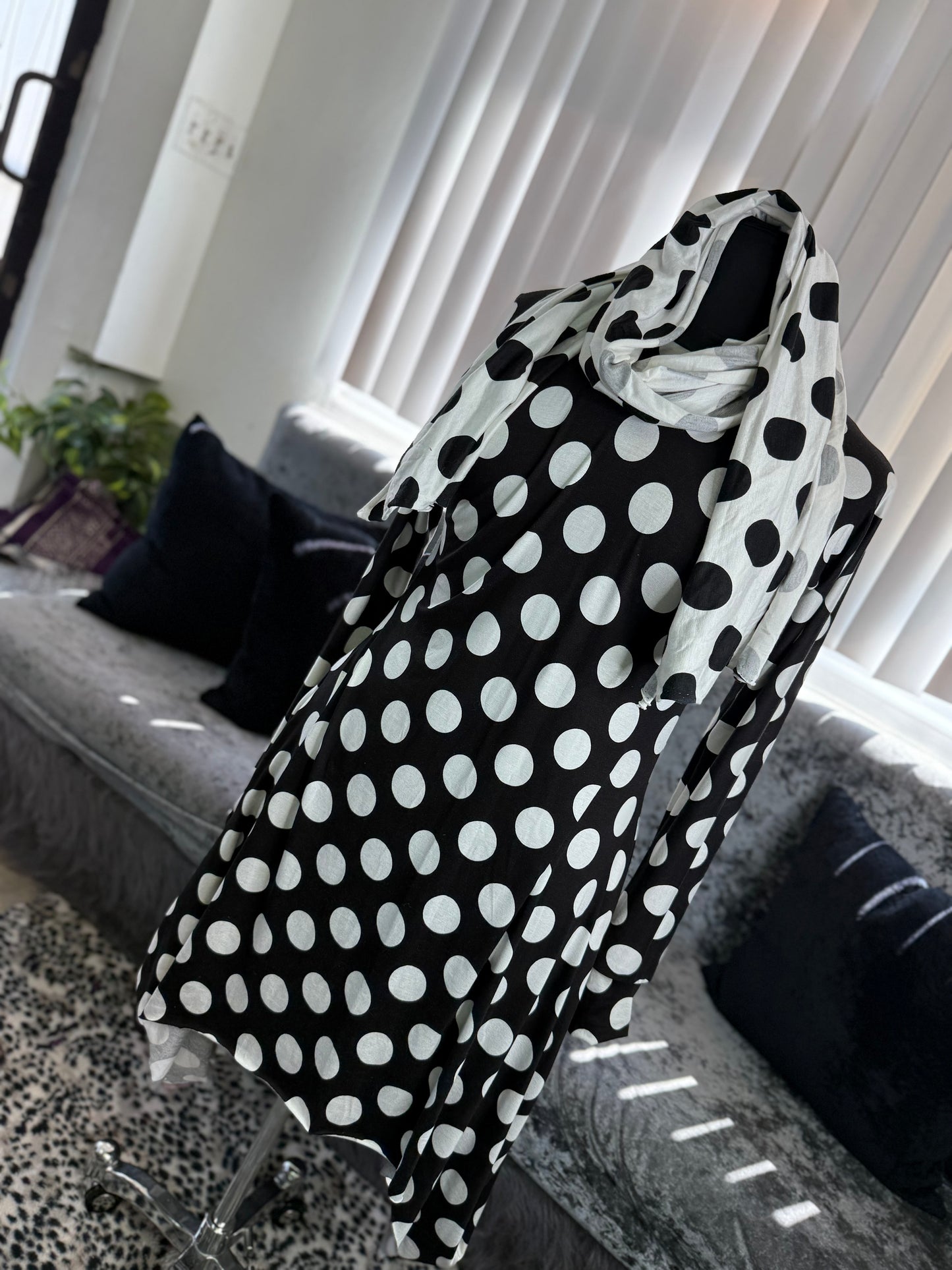 PolkaDot (Black /White) Romance Tunic