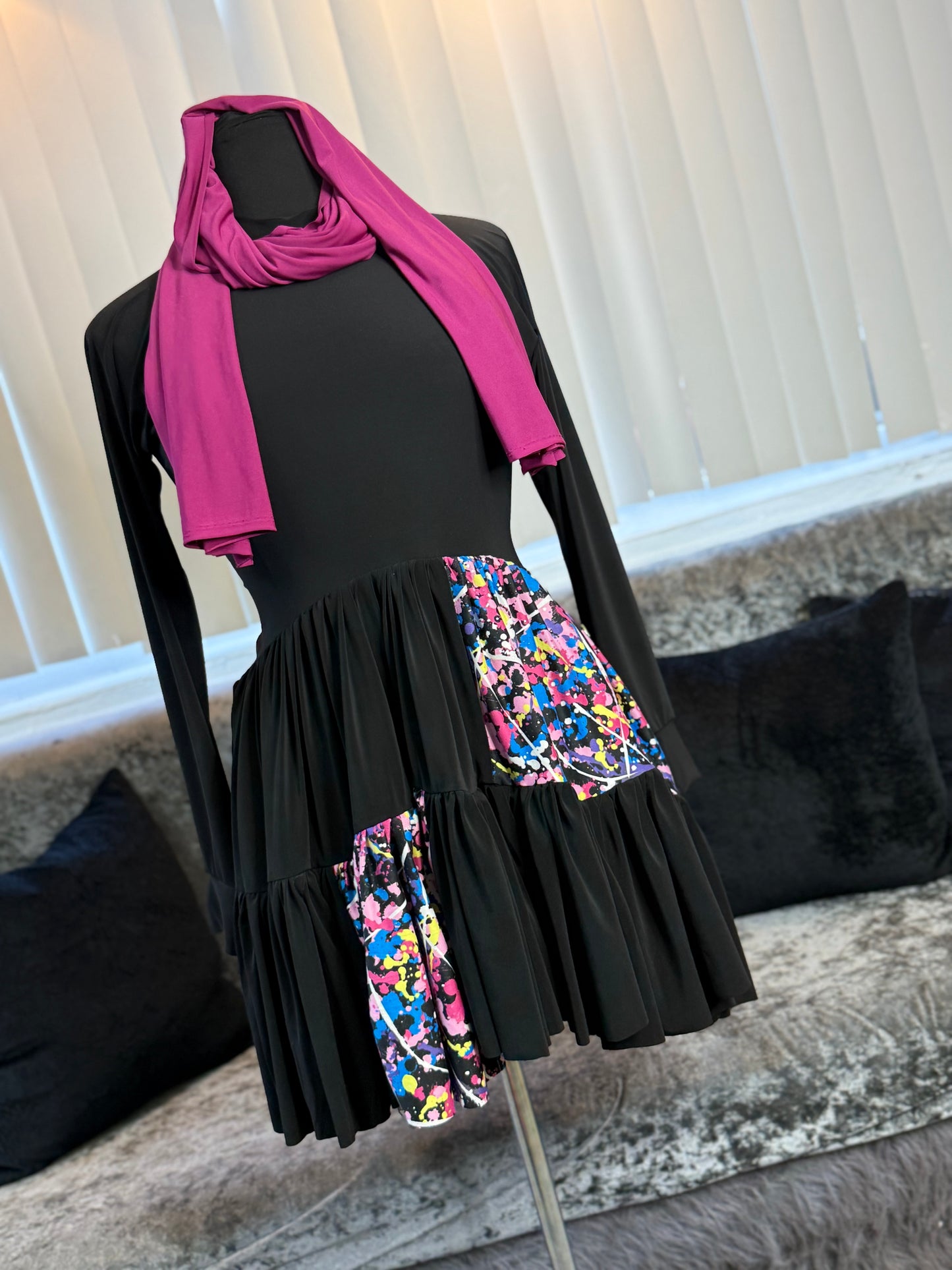 KolorBlocked Flutter Tunic ~ One of a Kynd