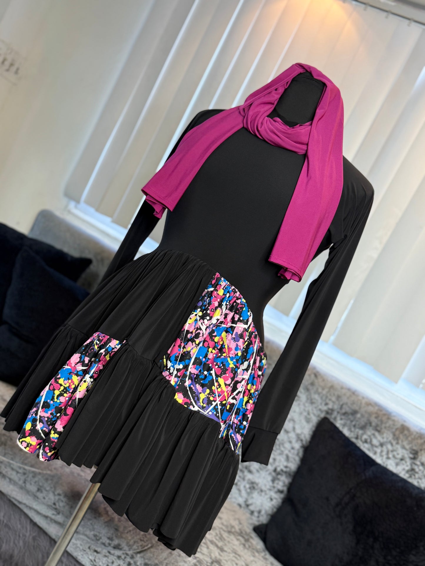 KolorBlocked Flutter Tunic ~ One of a Kynd