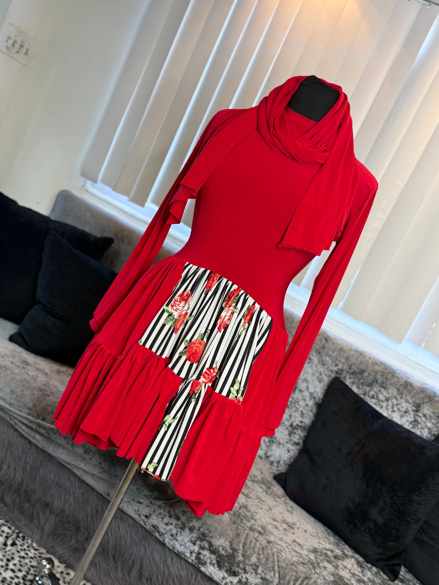 KolorBlocked Flutter Tunic ~ One of a Kynd