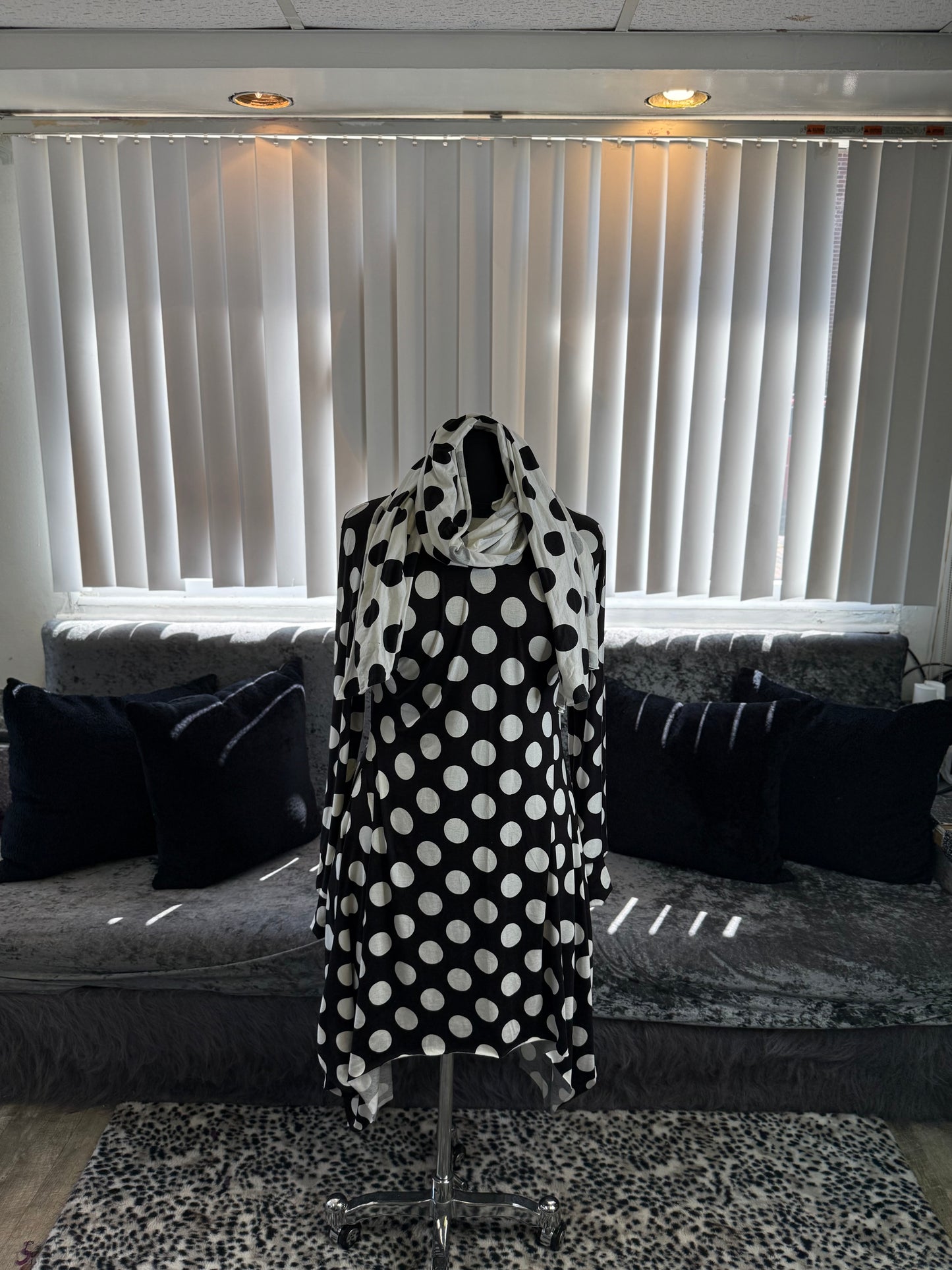 PolkaDot (Black /White) Romance Tunic