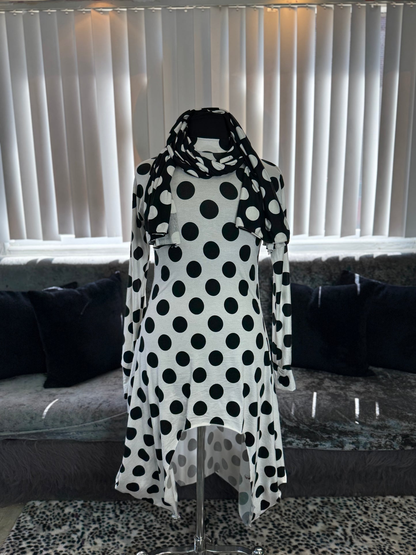 Polka Dot (White/Black) Romance Tunic