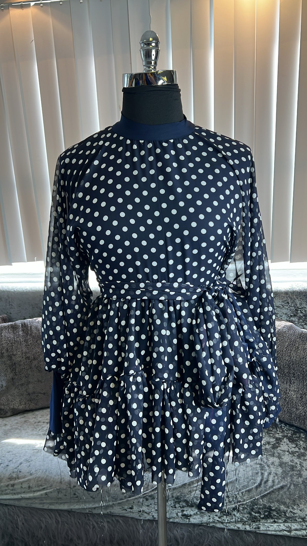 Navy PolkaDot Summer Flutter