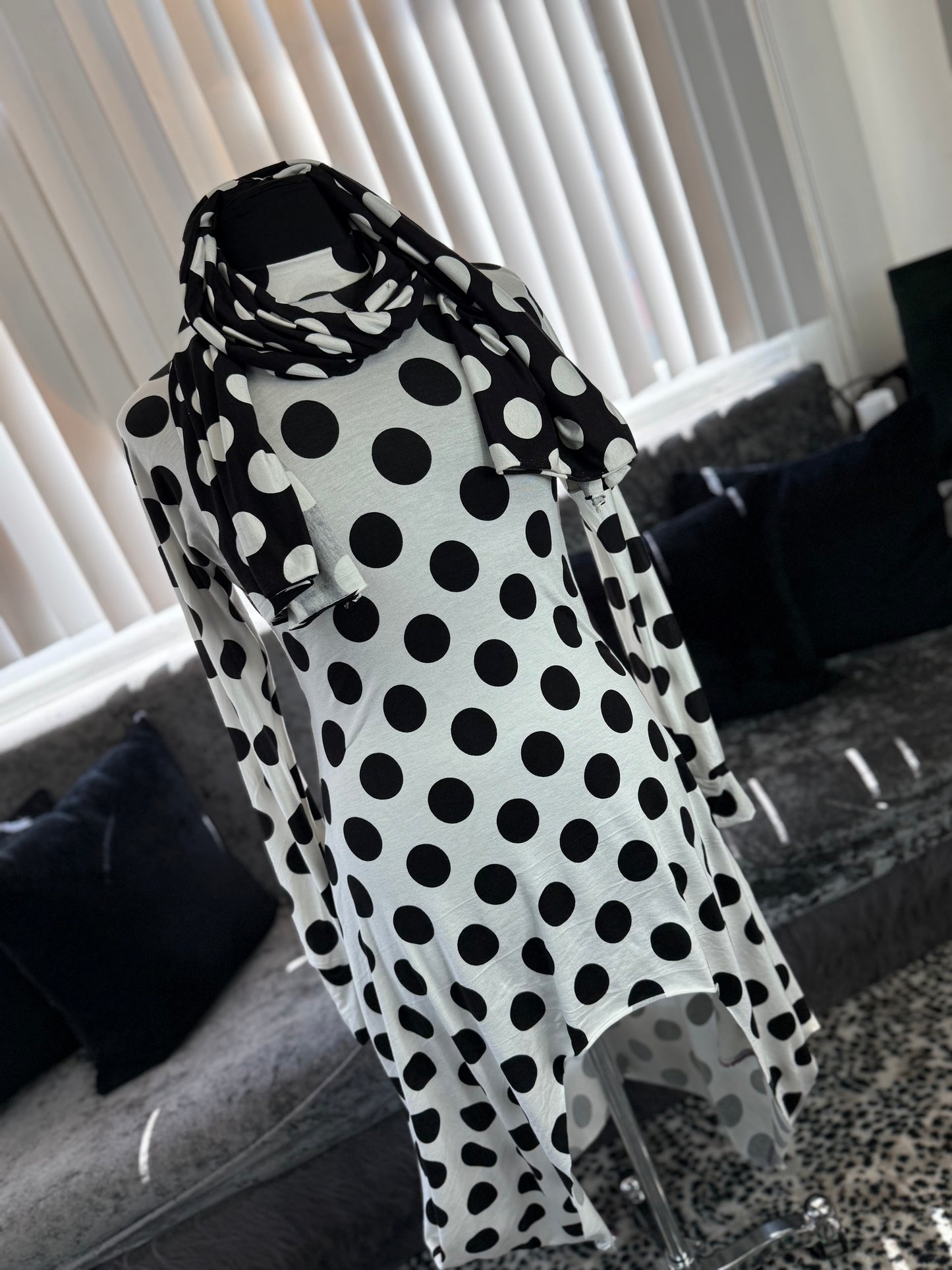 Polka Dot (White/Black) Romance Tunic