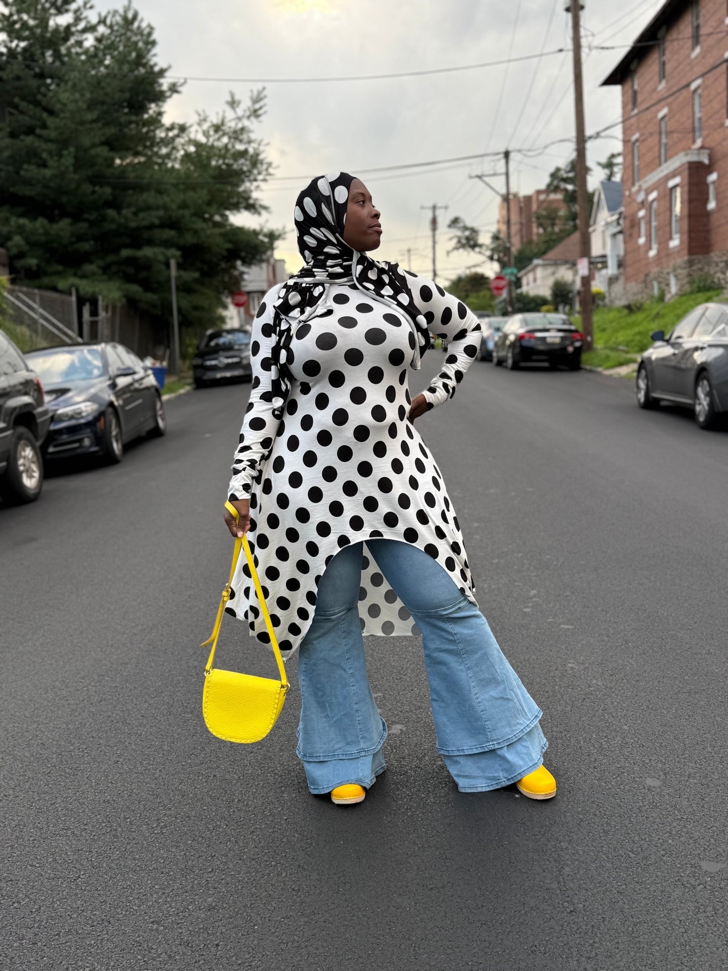 Polka Dot (White/Black) Romance Tunic