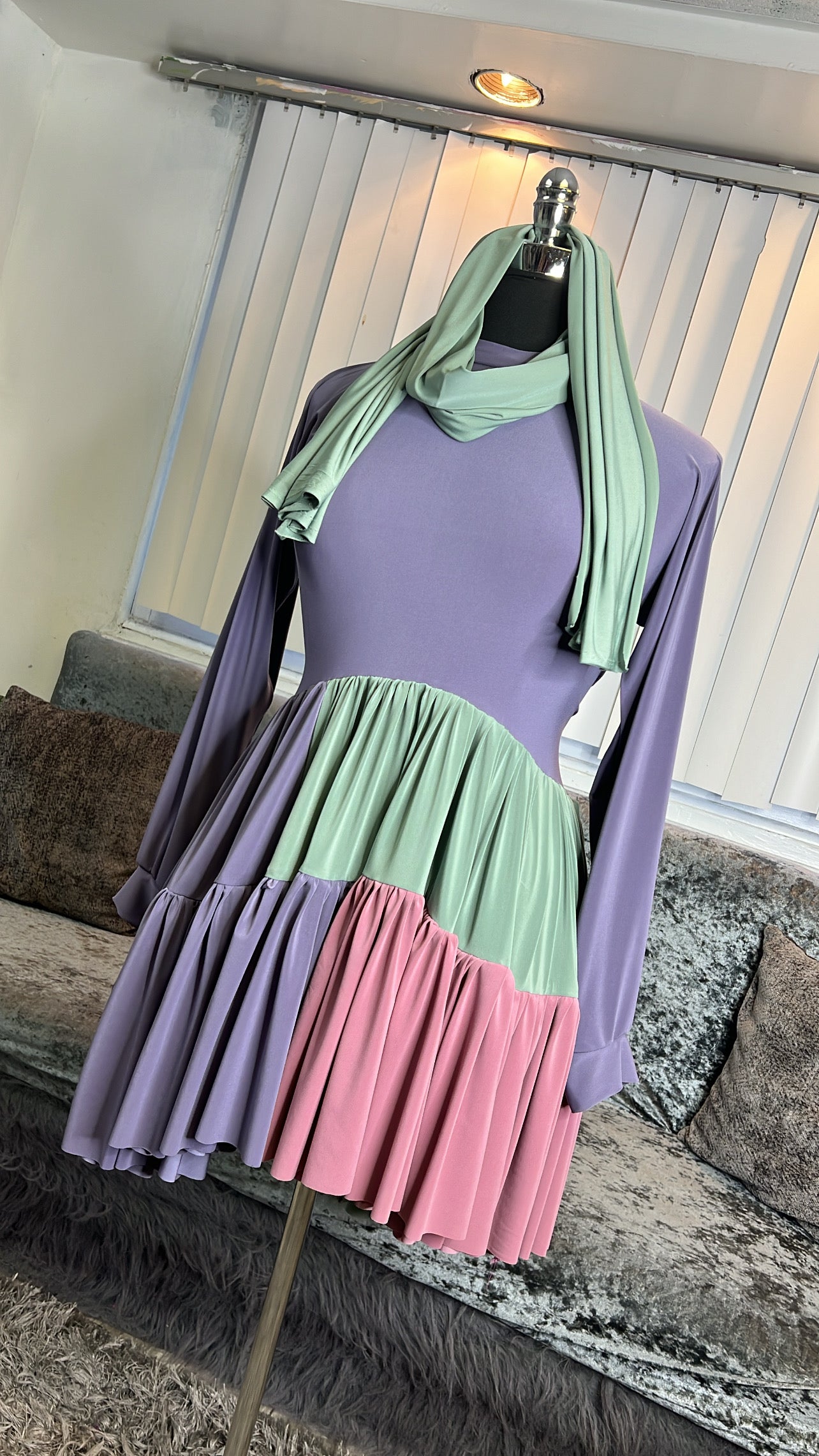 Violet KolorBlocked ~ One of A Kynd ~ Flutter Tunic