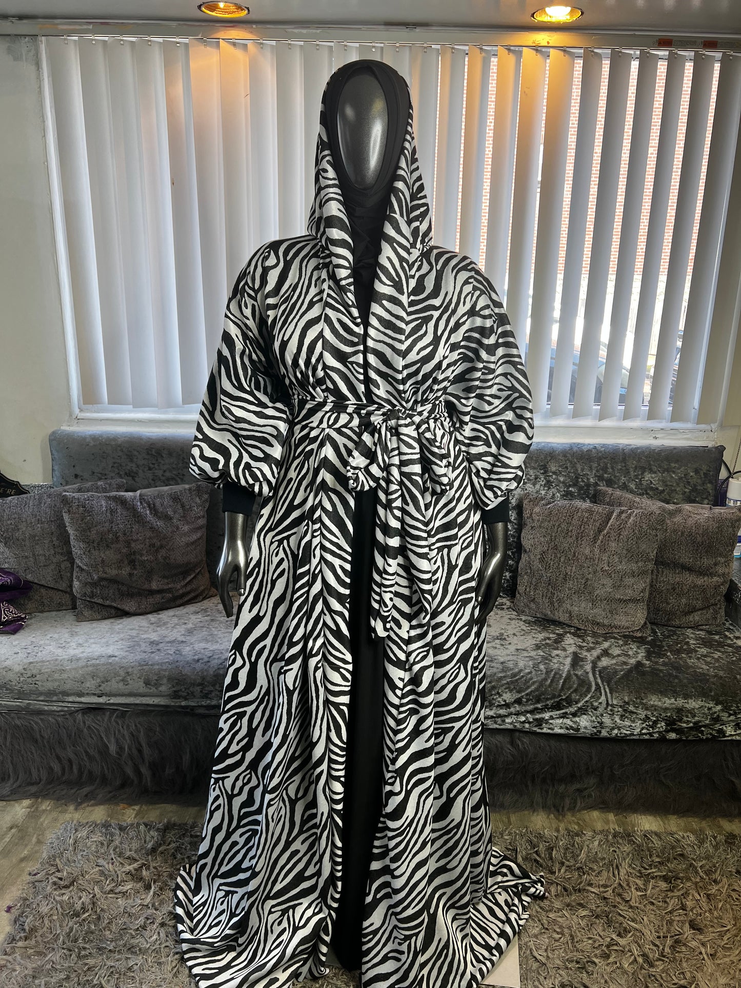 Hooded Duster ~ Zebra