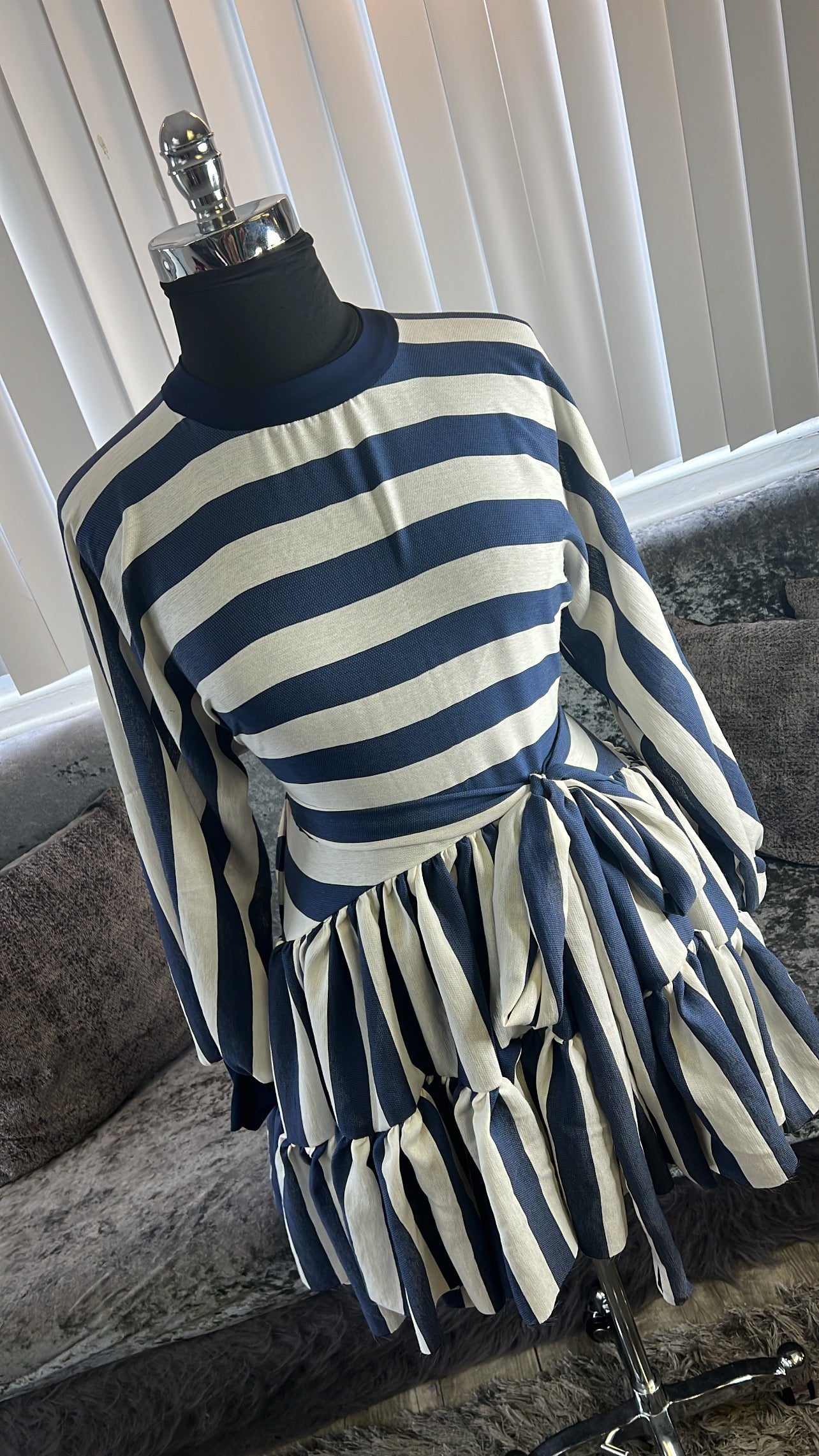 Navy Striped ~ Summer Flutter Tunic