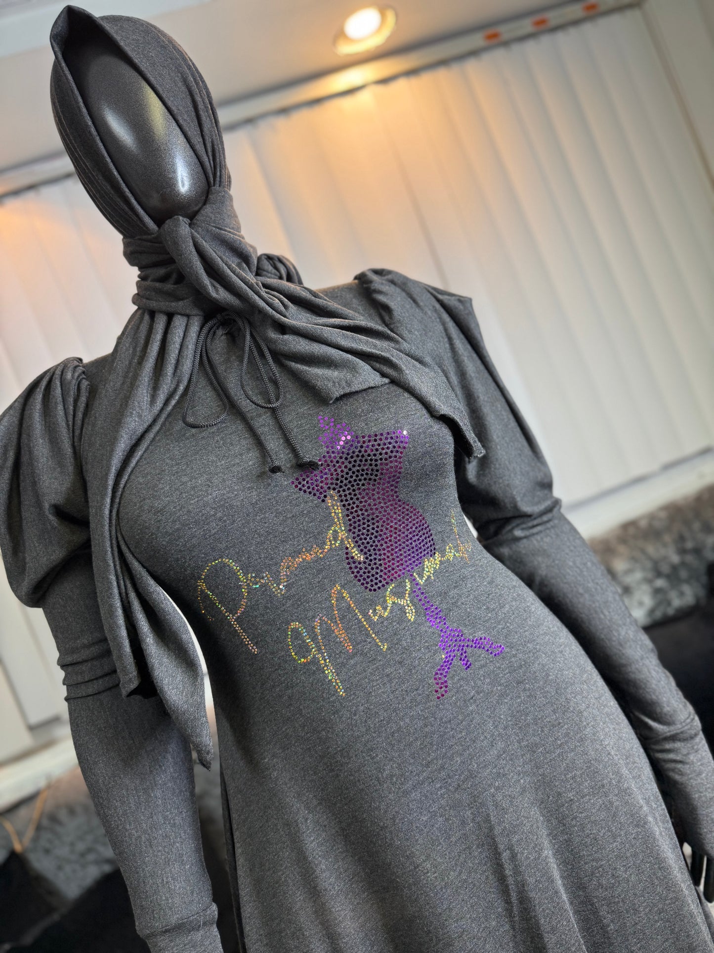 Stamped ~ Puff ~ FlowyALine ~ Charcoal Gray