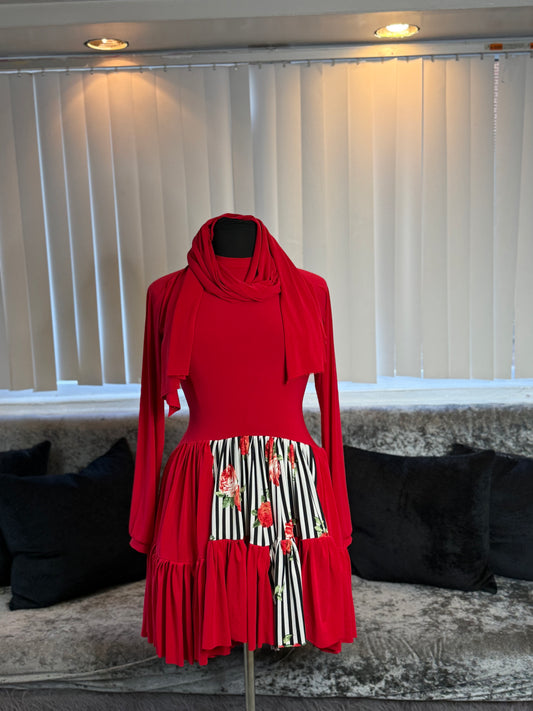 KolorBlocked Flutter Tunic ~ One of a Kynd
