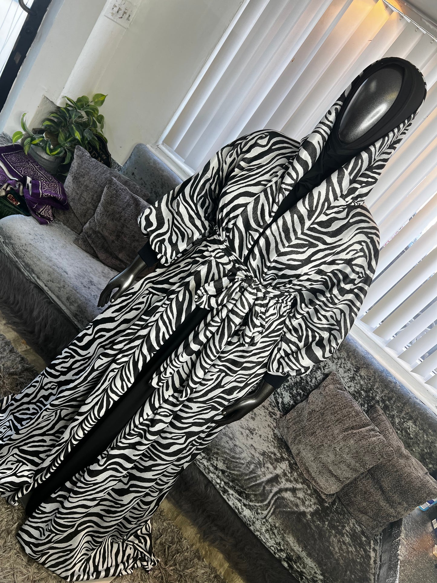 Hooded Duster ~ Zebra