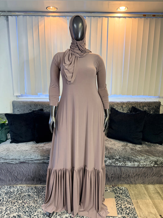 Mocha RuffledBottom FlowyAline