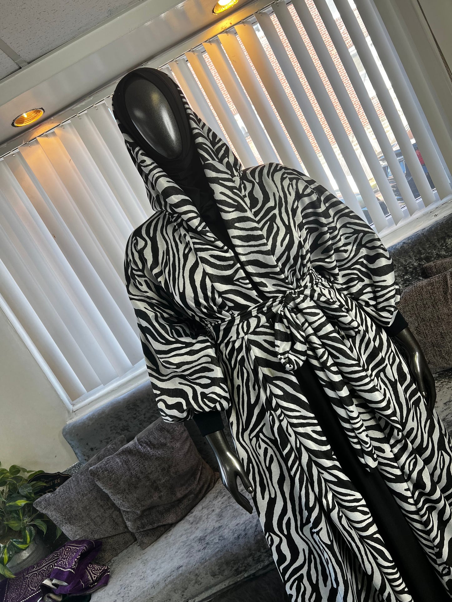 Hooded Duster ~ Zebra