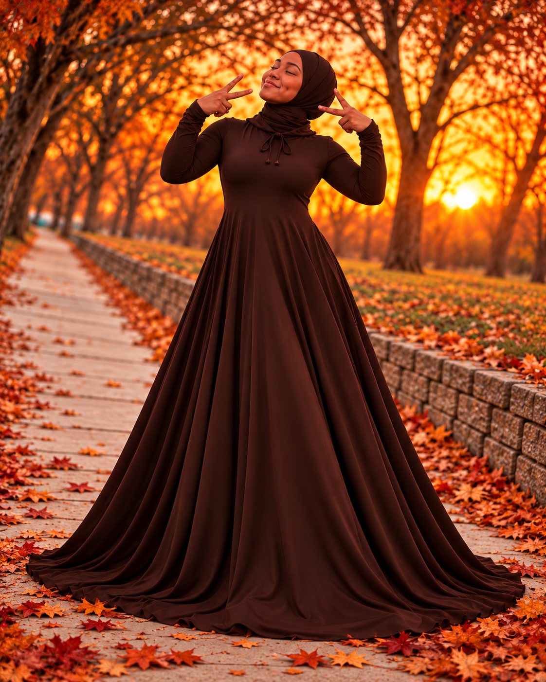 Chocolate ~ Hooded FlowyAline ~ Fall Essential