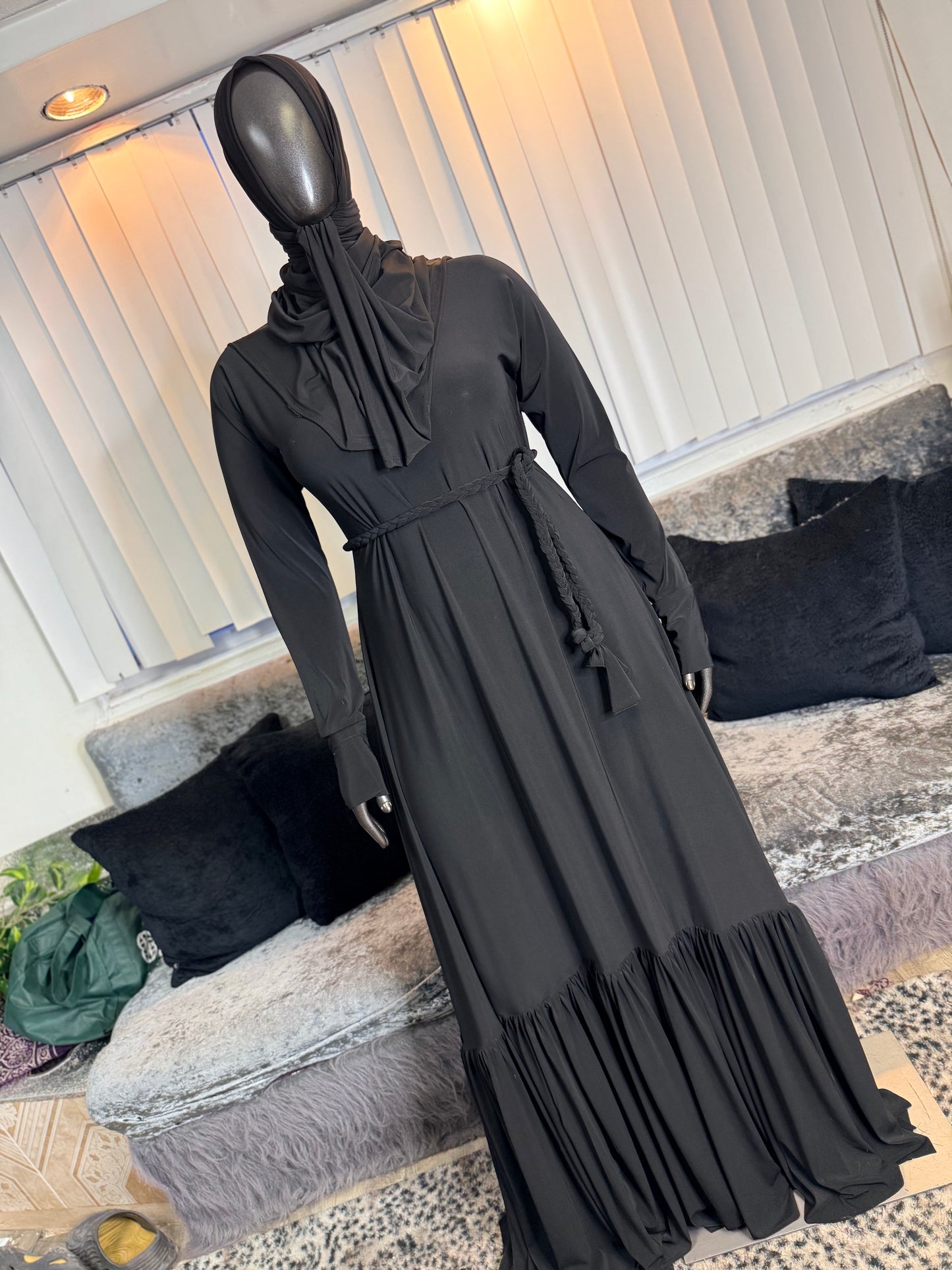 Black RuffledBottom FlowyAline