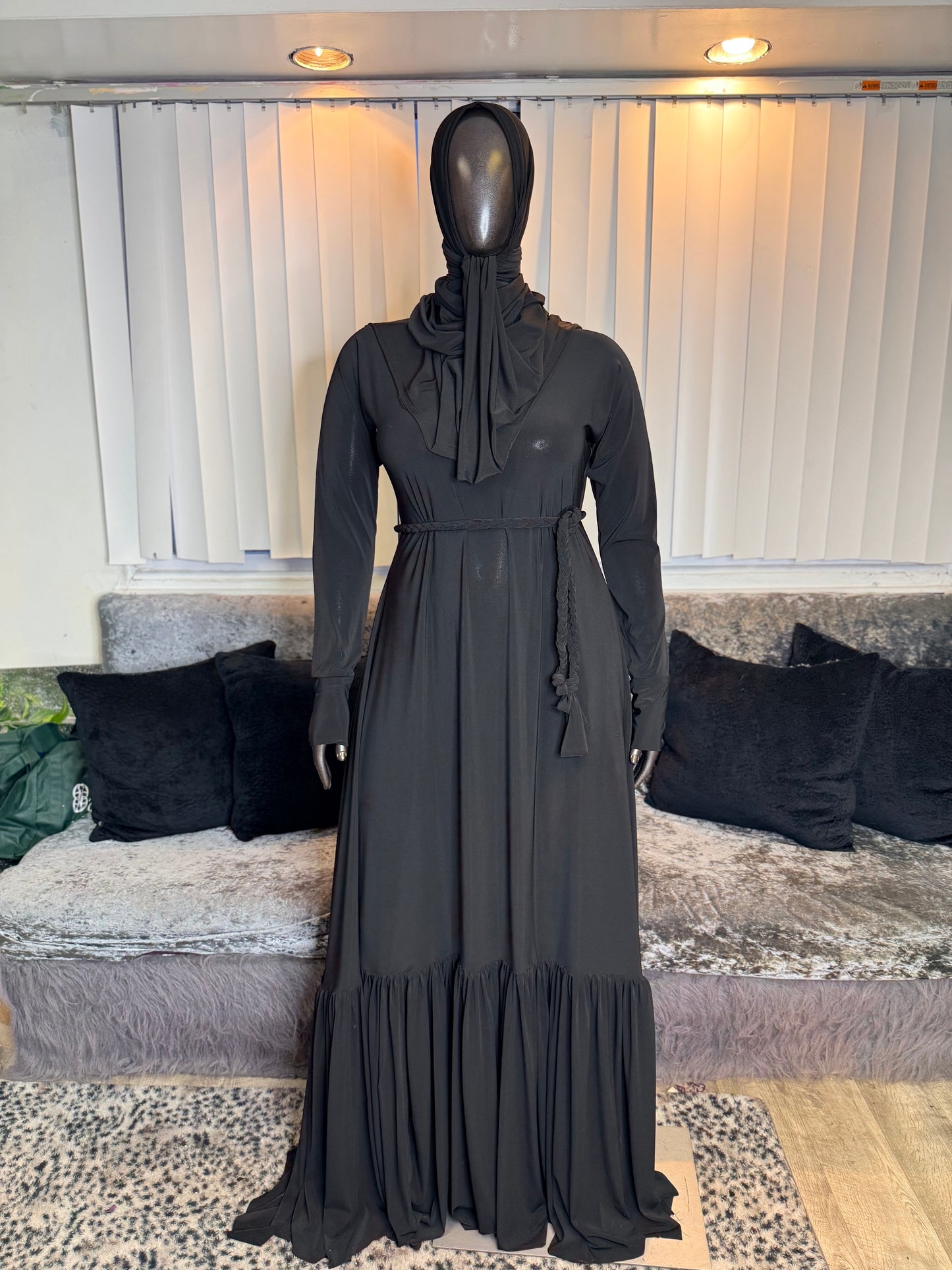 Black RuffledBottom FlowyAline