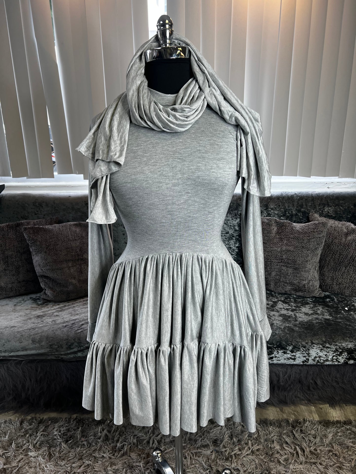 Heather Gray Flutter Tunic /Kombo