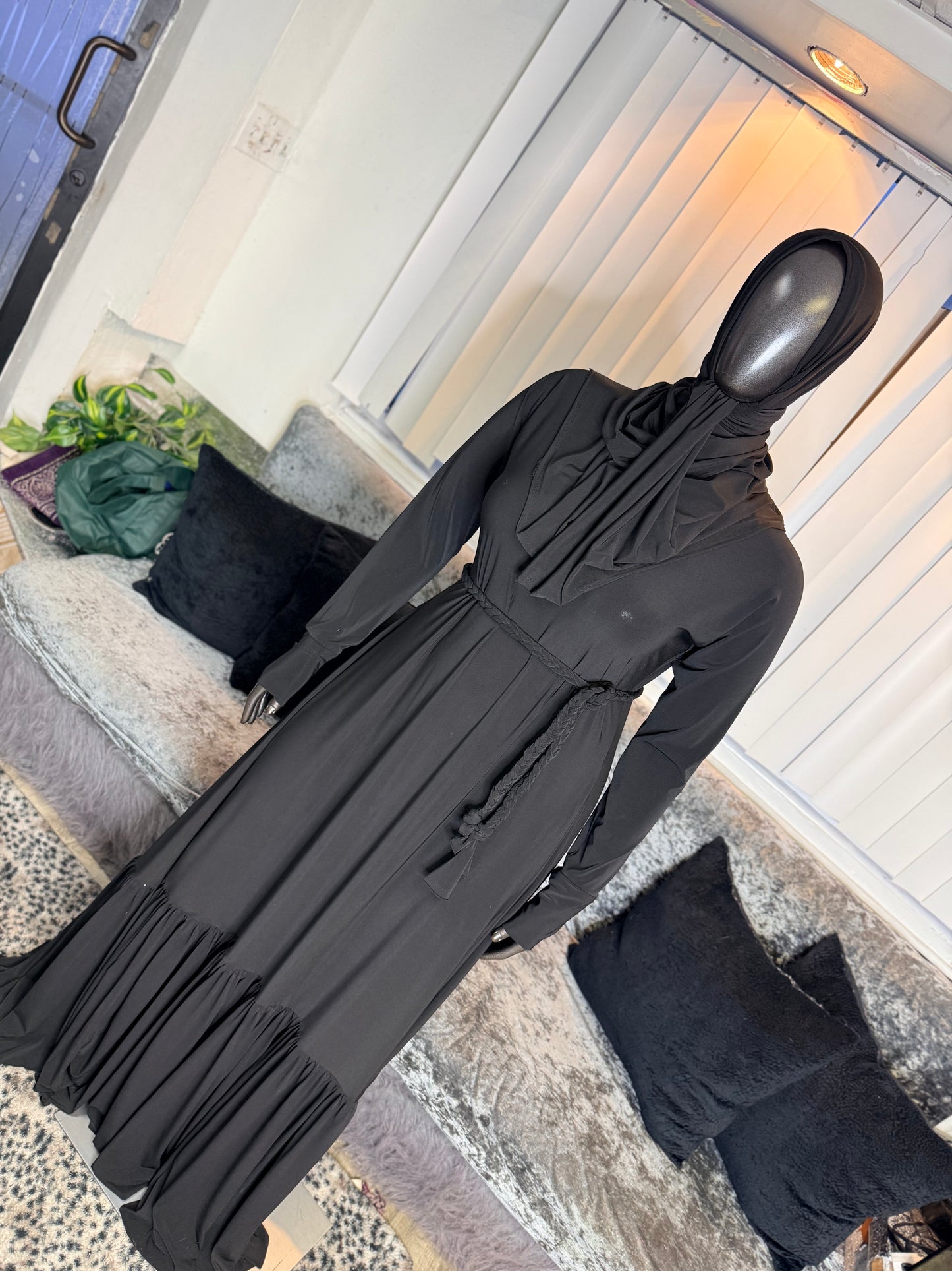 Black RuffledBottom FlowyAline