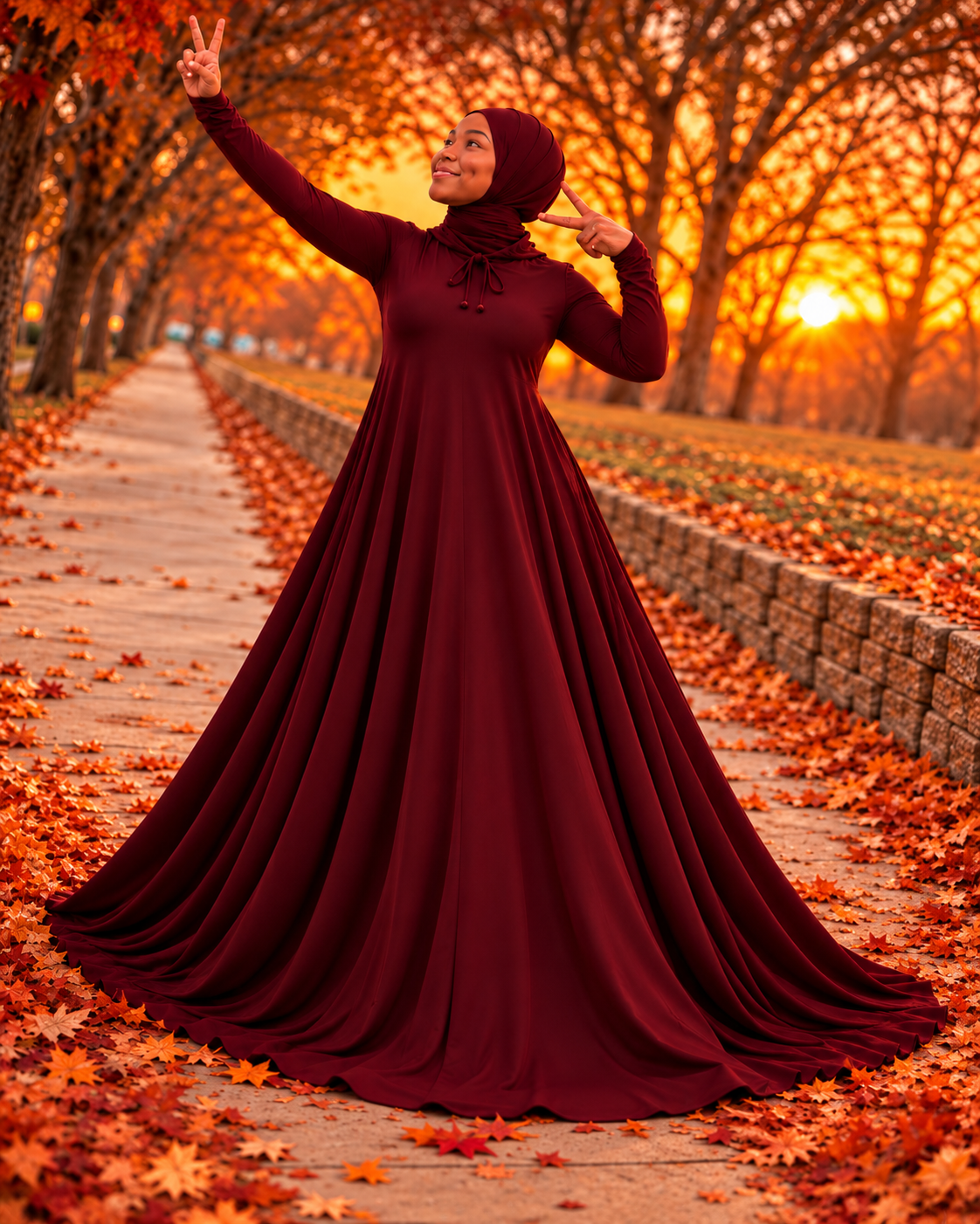 Burgundy ~ Hooded FlowyAline ~ Fall Essential