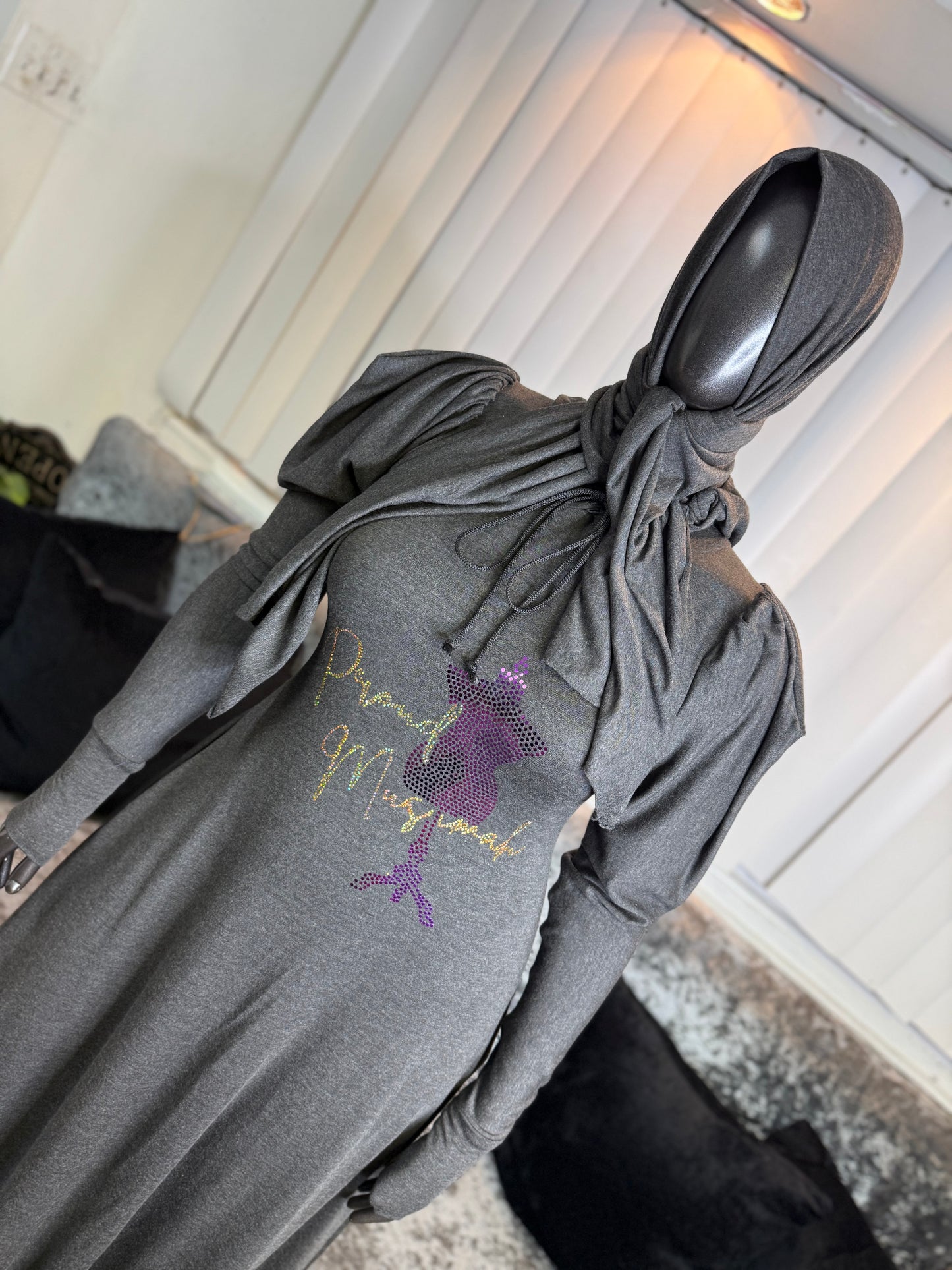 Stamped ~ Puff ~ FlowyALine ~ Charcoal Gray