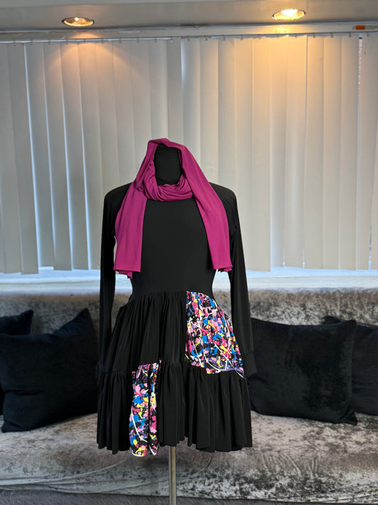 KolorBlocked Flutter Tunic ~ One of a Kynd