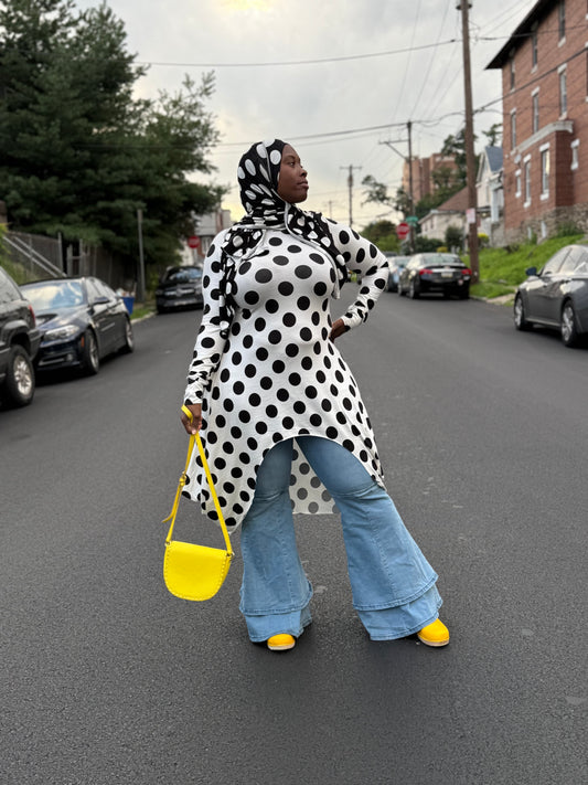 Polka Dot (White/Black) Romance Tunic